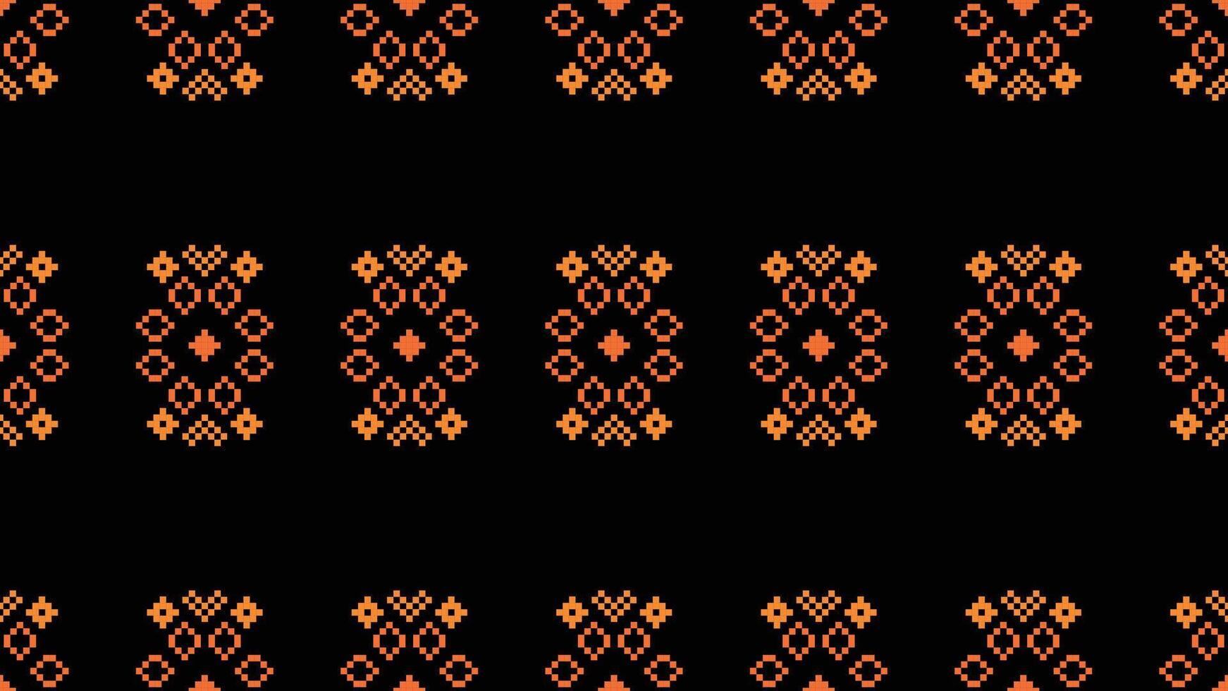 traditioneel etnisch motieven ikat meetkundig kleding stof patroon kruis steek.ikat borduurwerk etnisch oosters pixel zwart achtergrond.abstract,vector,illustratie. textuur, sjaal, decoratie, behang. vector