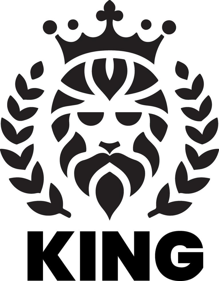 minimaal koning merk logo concept, zwart kleur silhouet, wit achtergrond 25 vector