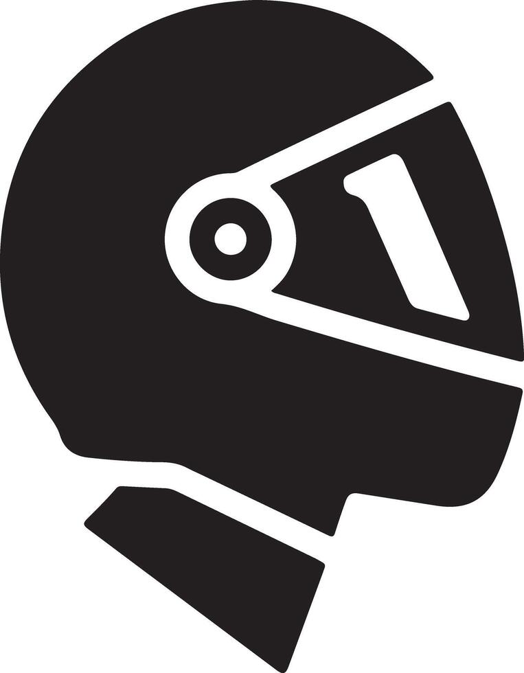 minimaal motorfiets helm icoon, zwart kleur vector silhouet, wit achtergrond 19