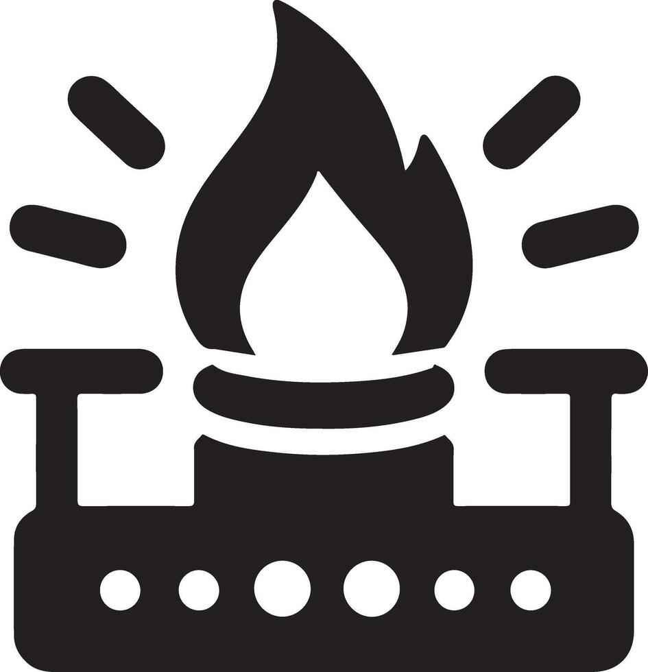 minimaal gas- brander logo concept vector zwart kleur silhouet, wit achtergrond 9