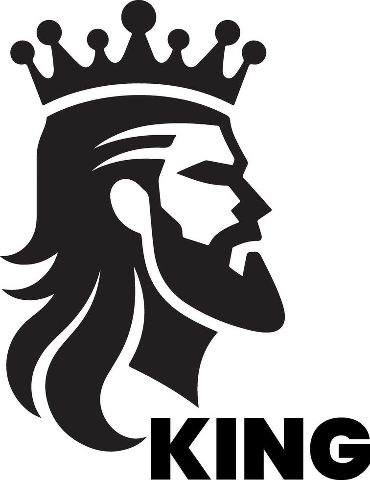 minimaal koning merk logo concept, zwart kleur silhouet, wit achtergrond 11 vector