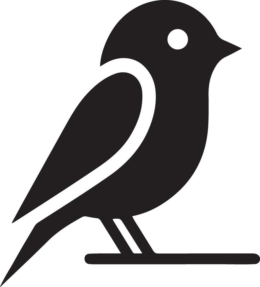 vink vogel logo concept, zwart kleur silhouet, wit achtergrond 16 vector