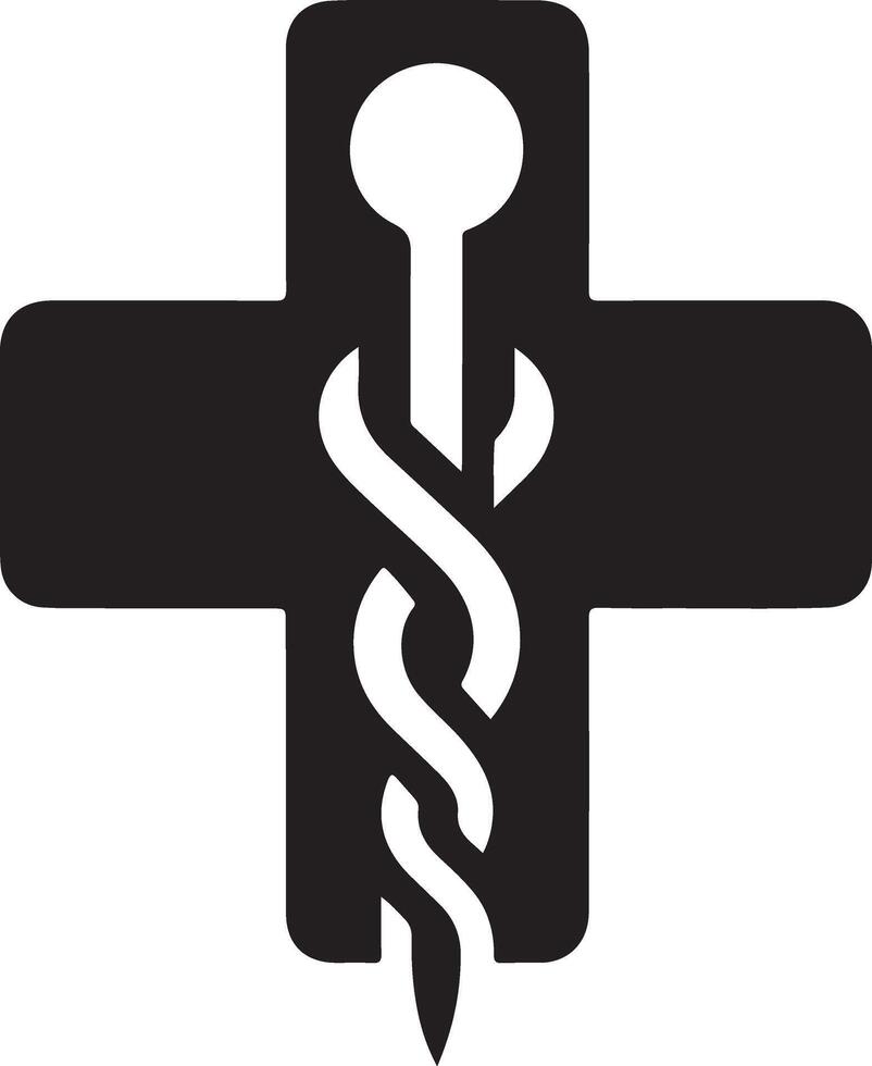 medisch logo icoon, vlak symbool, zwart kleur silhouet 21 vector