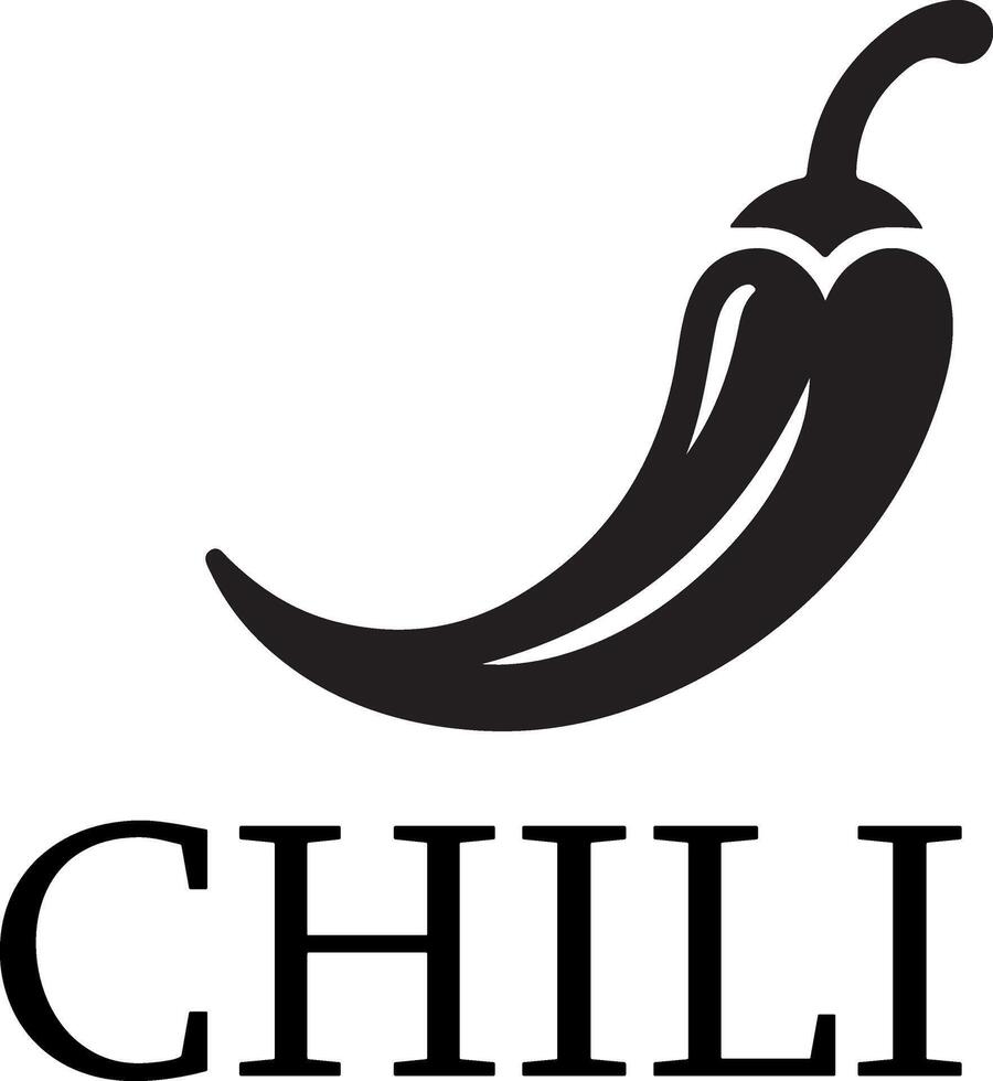minimaal Chili merk logo concept zwart kleur silhouet, wit achtergrond 8 vector