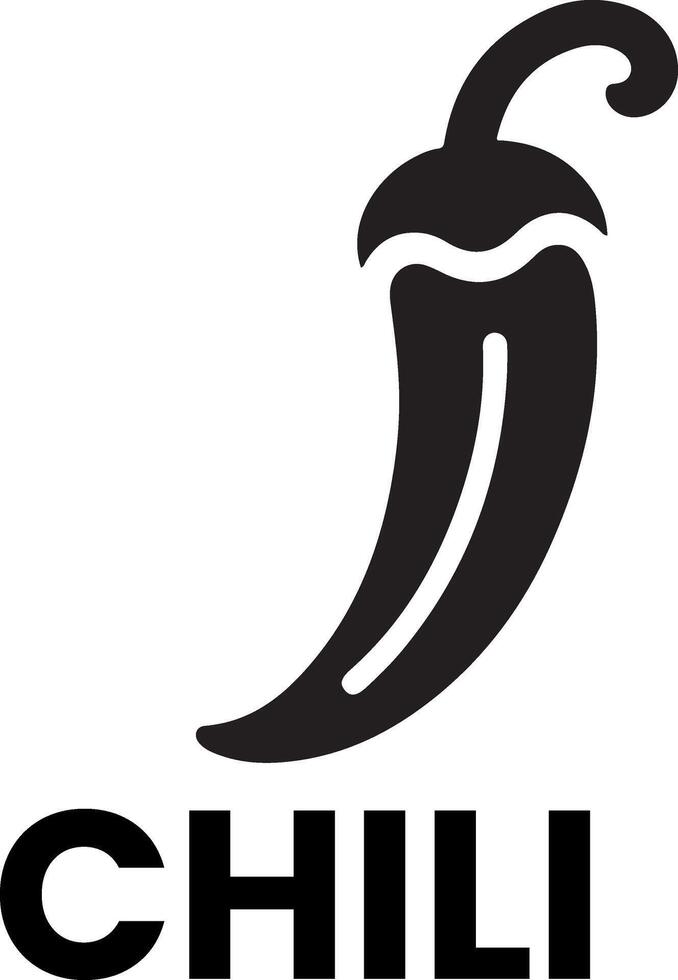 minimaal Chili merk logo concept zwart kleur silhouet, wit achtergrond 11 vector