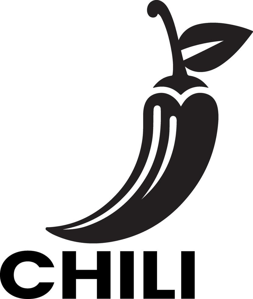 minimaal Chili merk logo concept zwart kleur silhouet, wit achtergrond 21 vector