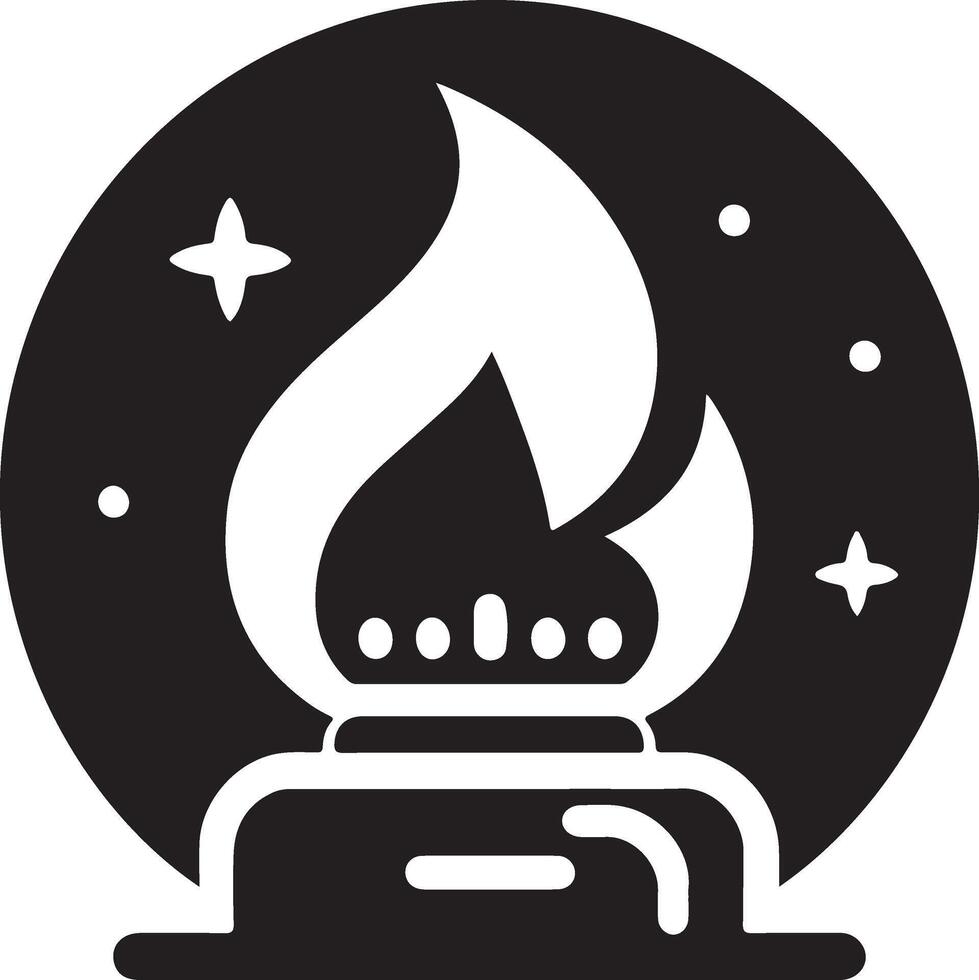 minimaal gas- brander logo concept vector zwart kleur silhouet, wit achtergrond 5