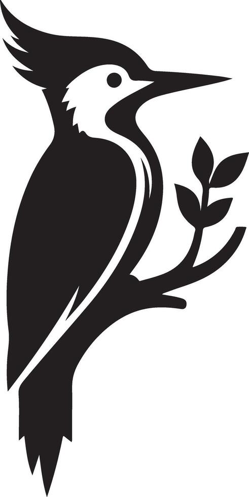 spechten vogel logo concept, zwart kleur silhouet, wit achtergrond 8 vector