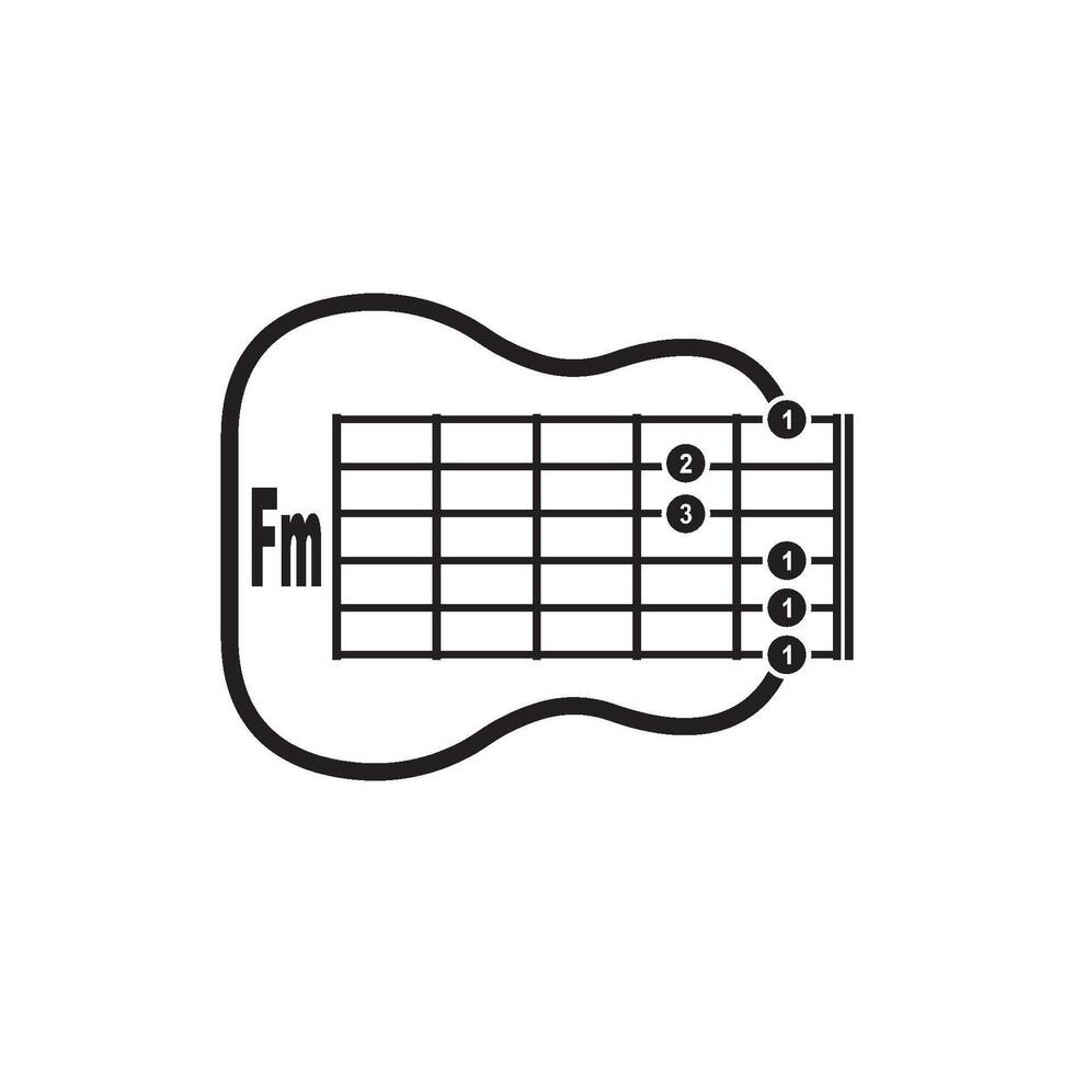 fm gitaar akkoord icoon. eenvoudig gitaar akkoord vector illustratie symbool ontwerp