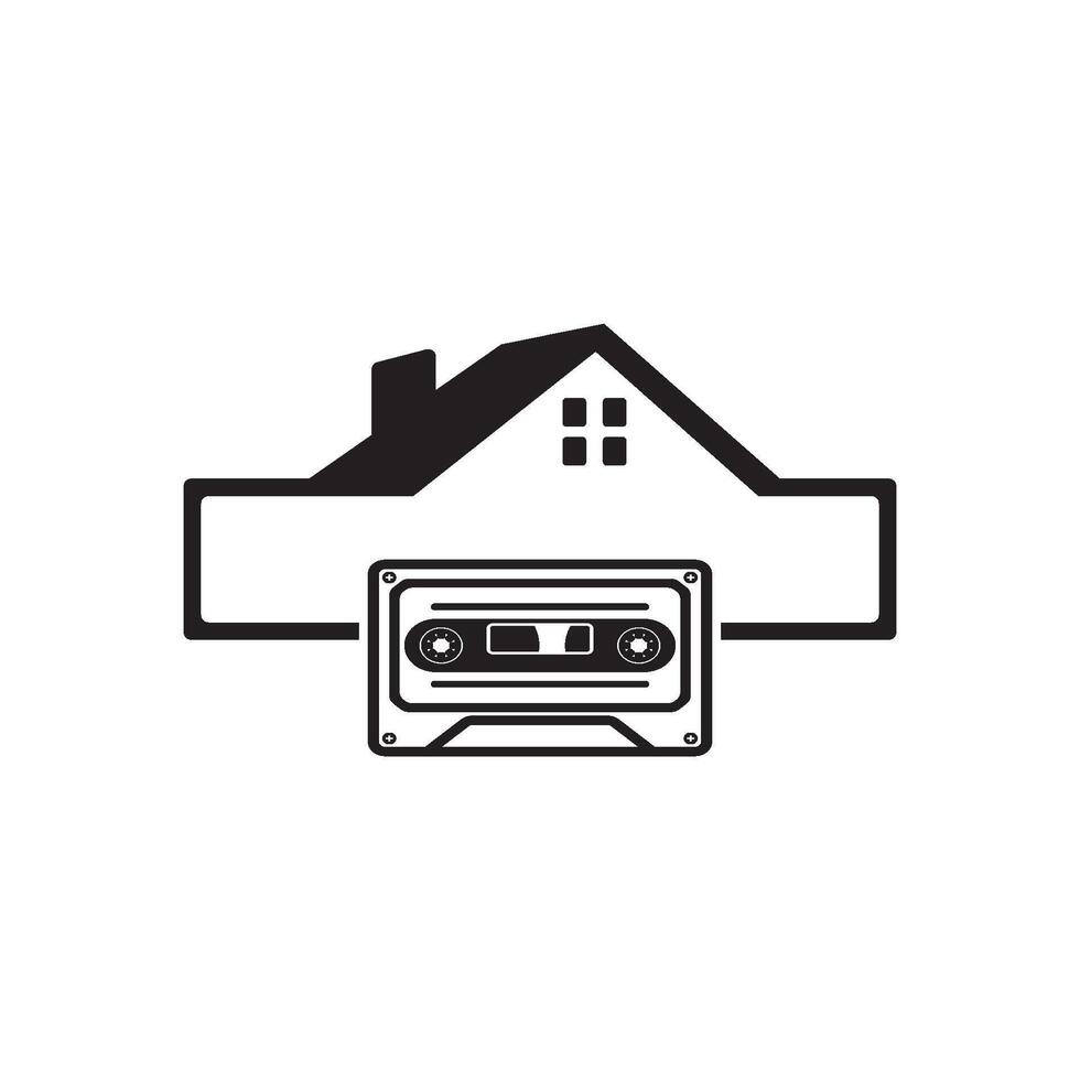 plakband cassette icoon logo vector ontwerp sjabloon