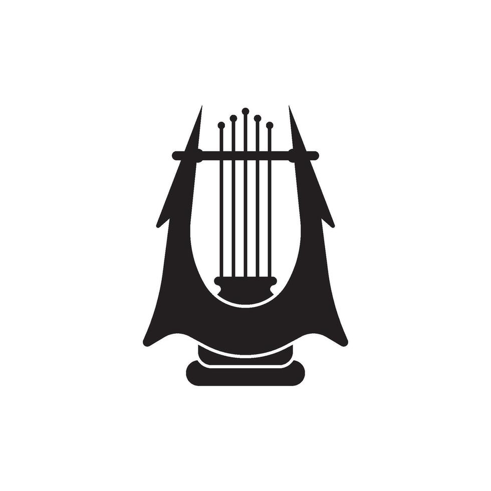 harp icoon, logo vector illustratie ontwerp sjabloon