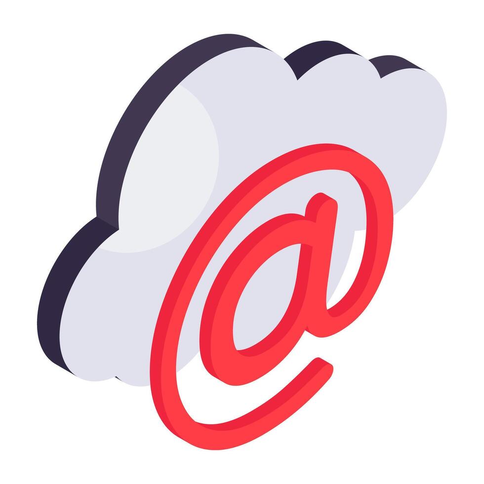 een uniek ontwerp icoon van wolk e-mail vector