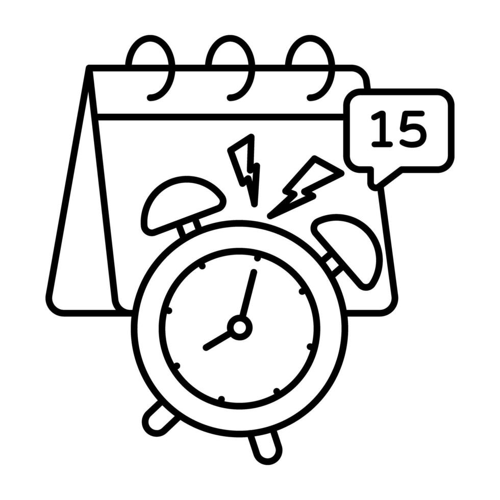 stopwatch met kalender, icoon van rooster vector