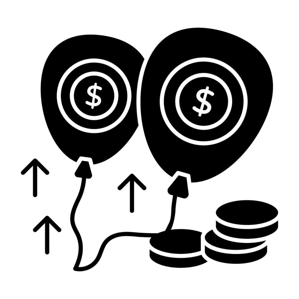 een uniek ontwerp icoon van financieel ballonnen vector