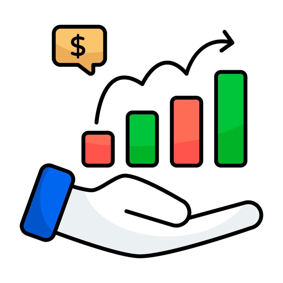 conceptuele vlak ontwerp icoon van financieel diagram vector