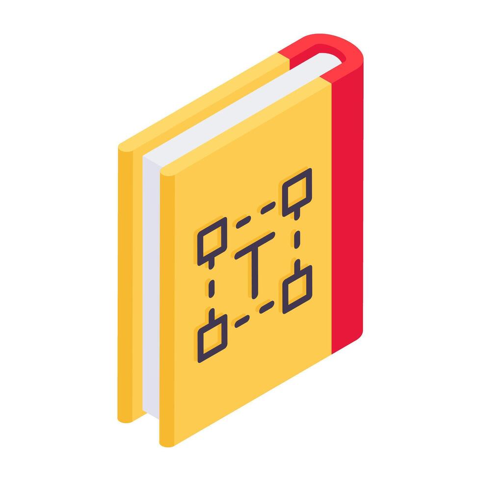 een isometrische ontwerp icoon van ontwerp boek vector