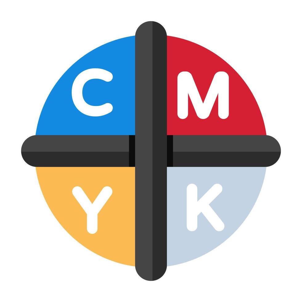 uniek ontwerp icoon van kleur selectie, cmyk vector