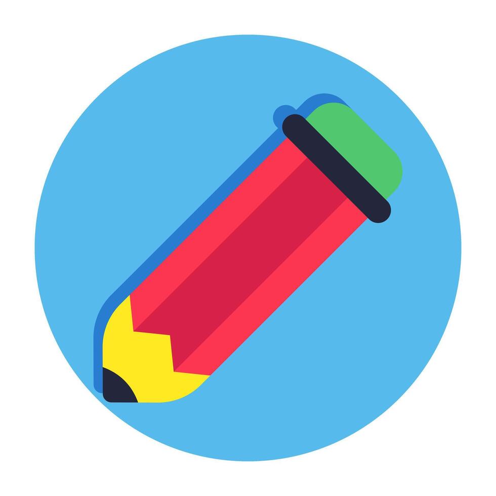 een schrijven gereedschap icoon, vlak ontwerp van potlood vector