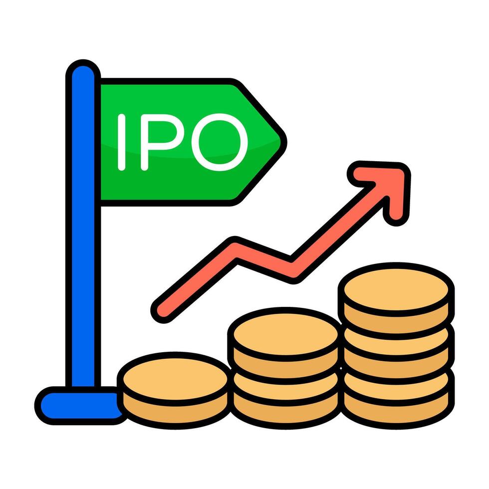 conceptuele vlak ontwerp icoon van financieel diagram vector