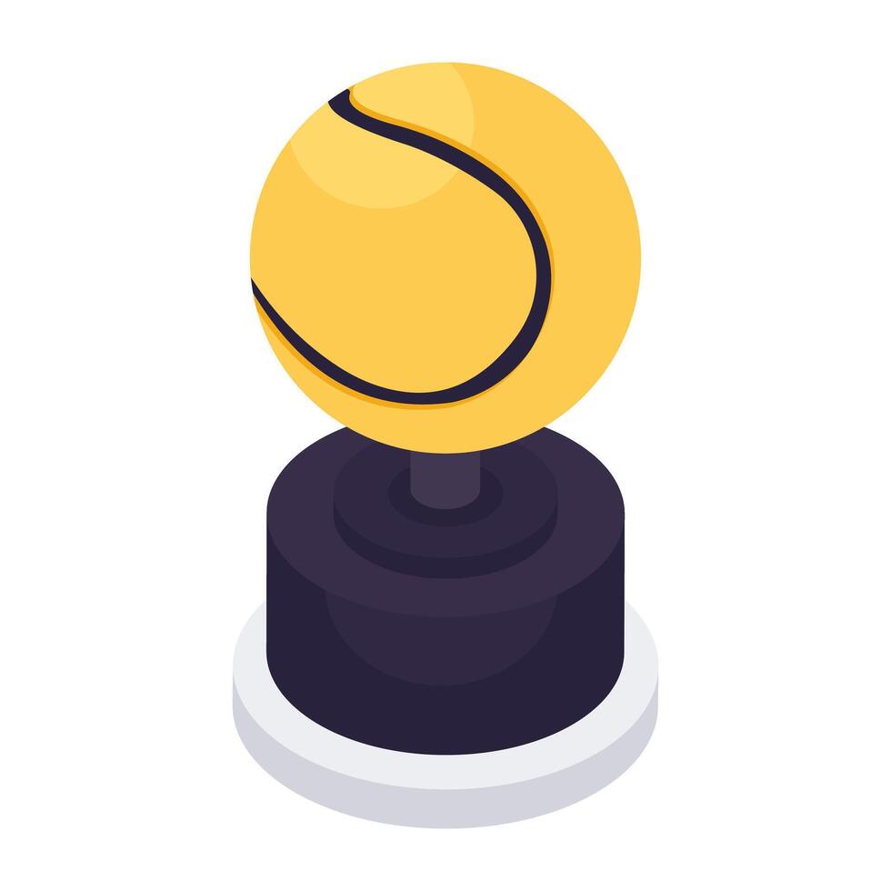 gekleurde ontwerp icoon van tennis trofee vector