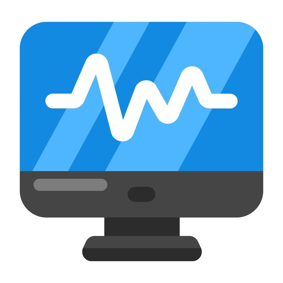 een uniek designicoon van de ecg-monitor vector