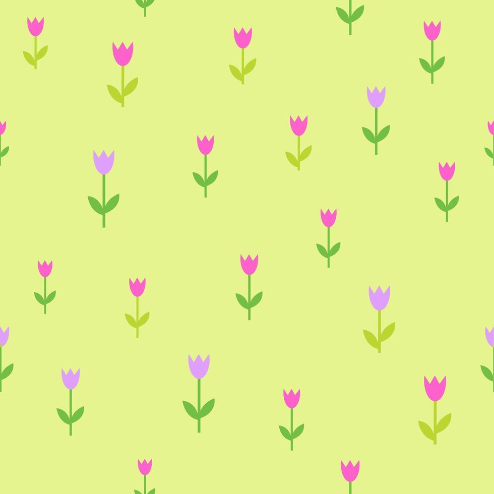 lente, bloemen, tulpen, naadloos patroon vector