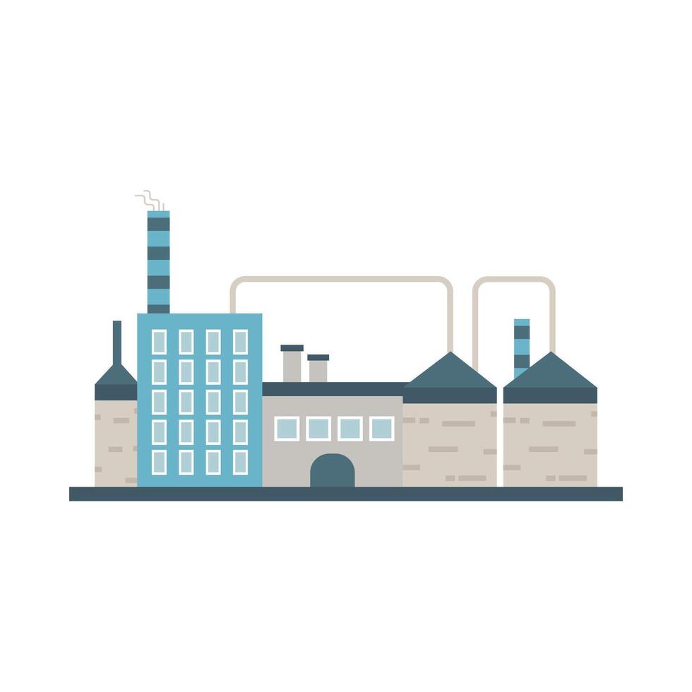 fabriek gebouw, macht elektriciteit, industrie fabriek gebouwen vlak icoon geïsoleerd vector illustratie.