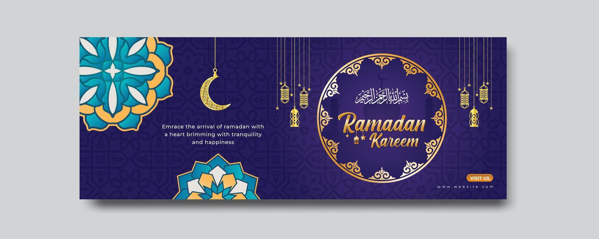 Ramadan karim groeten elegant sociaal media banier ontwerp sjabloon vector