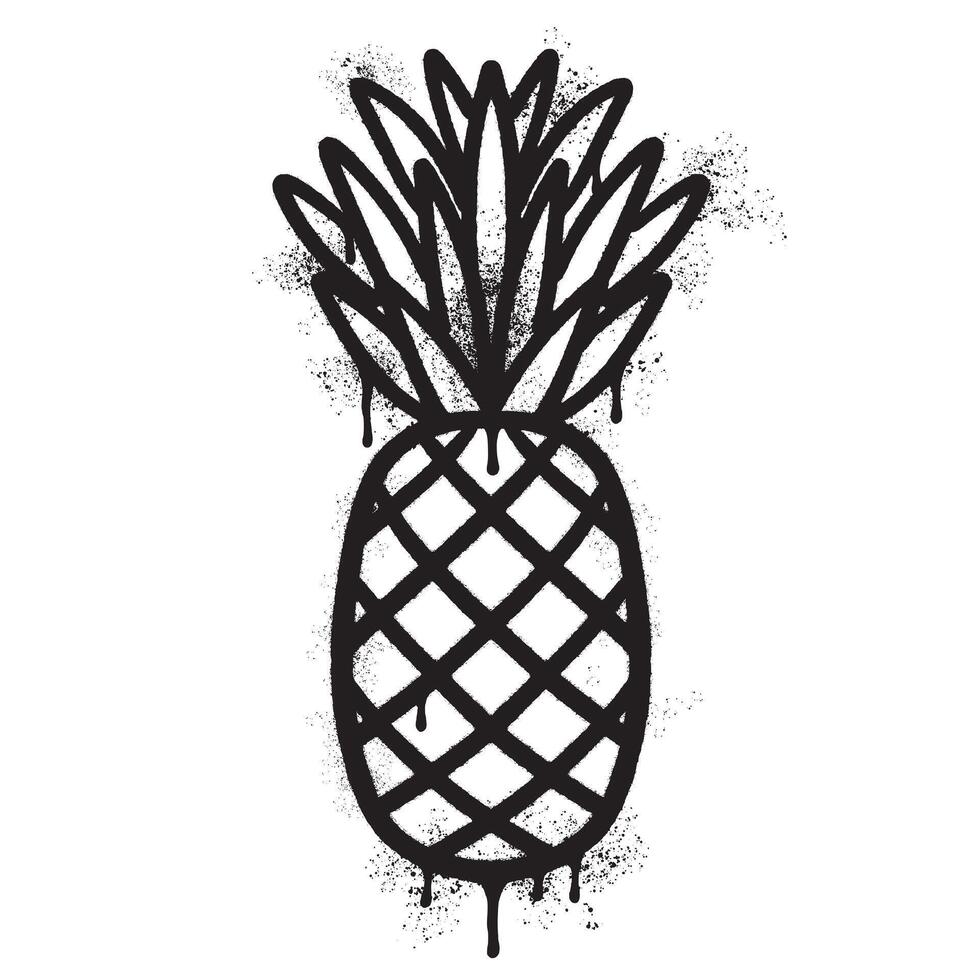 verstuiven geschilderd ananas icoon gespoten geïsoleerd met een wit achtergrond. vector