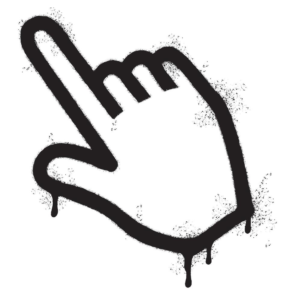verstuiven geschilderd graffiti klikken vinger icoon gespoten geïsoleerd met een wit achtergrond. vector
