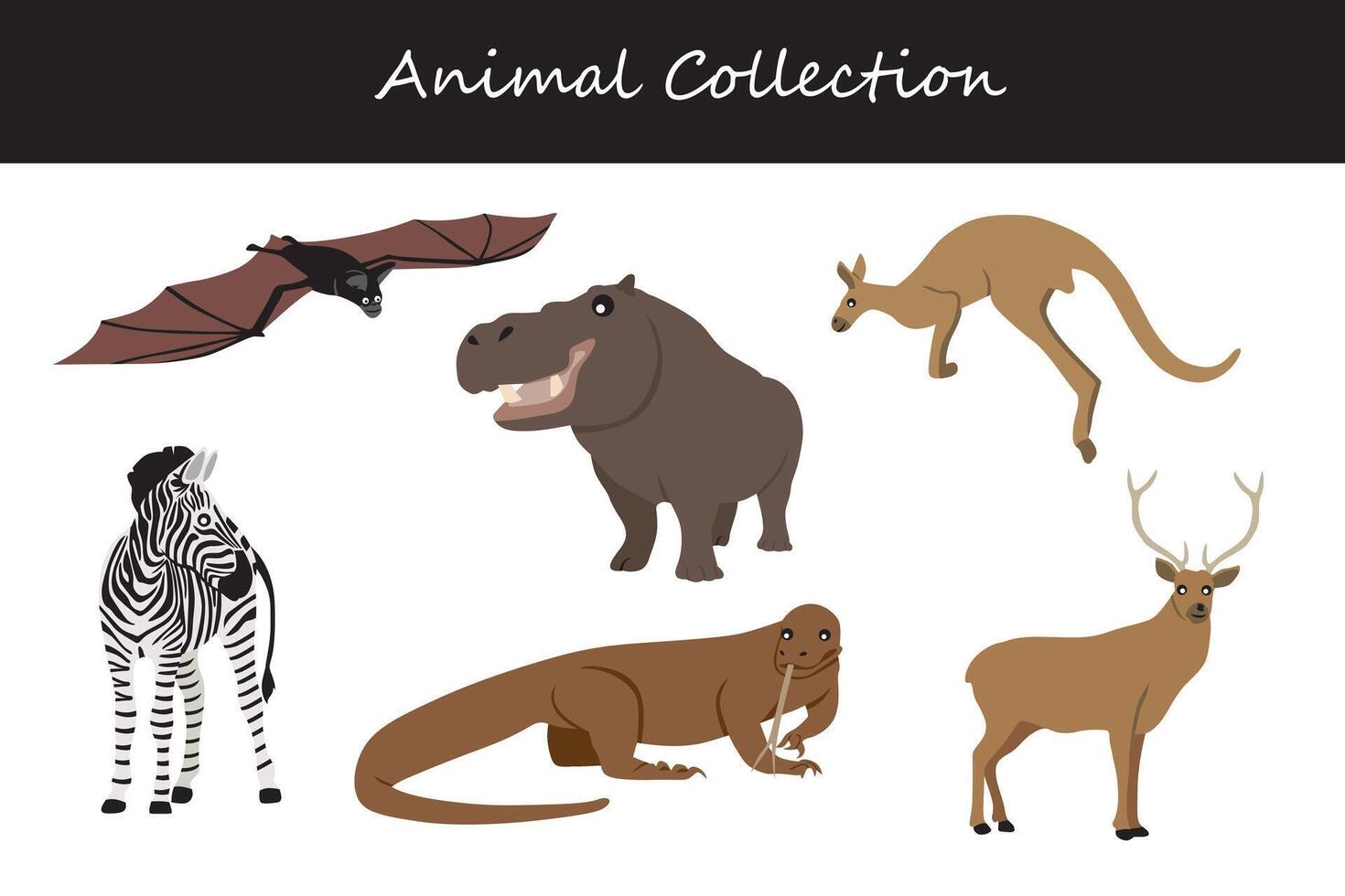 dieren verzameling geïsoleerd Aan wit achtergrond. vlak stijl vector illustratie.