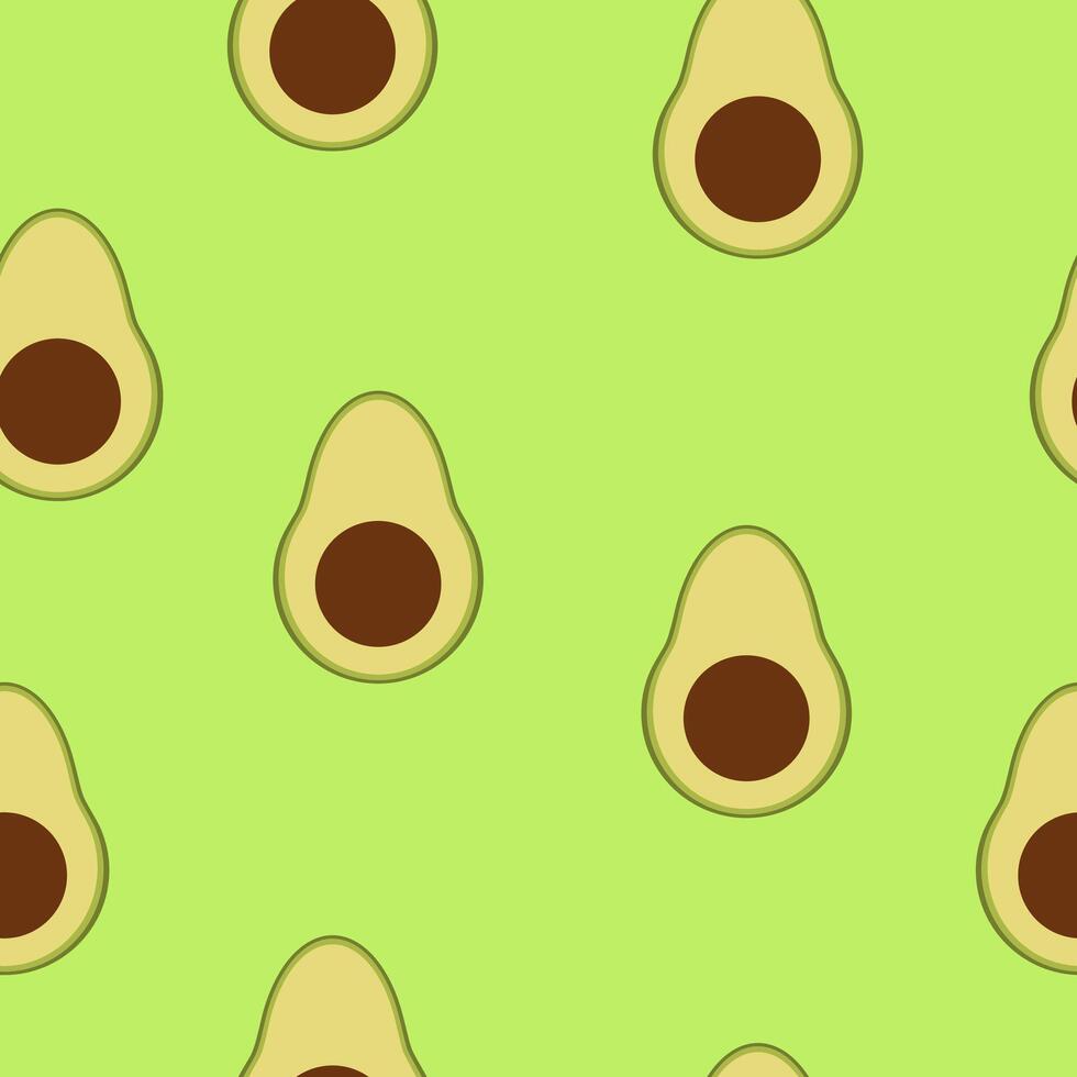 hand- getrokken vlak avocado naadloos patroon vector