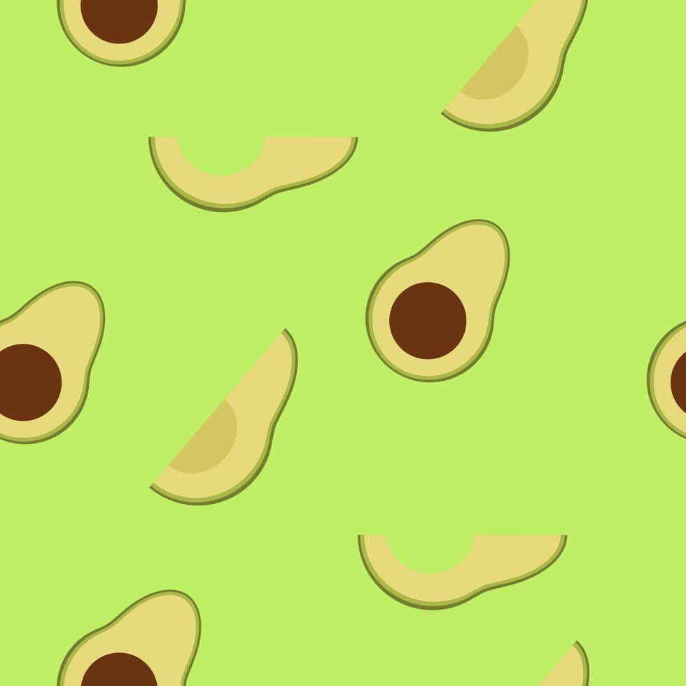 hand- getrokken vlak avocado naadloos patroon vector