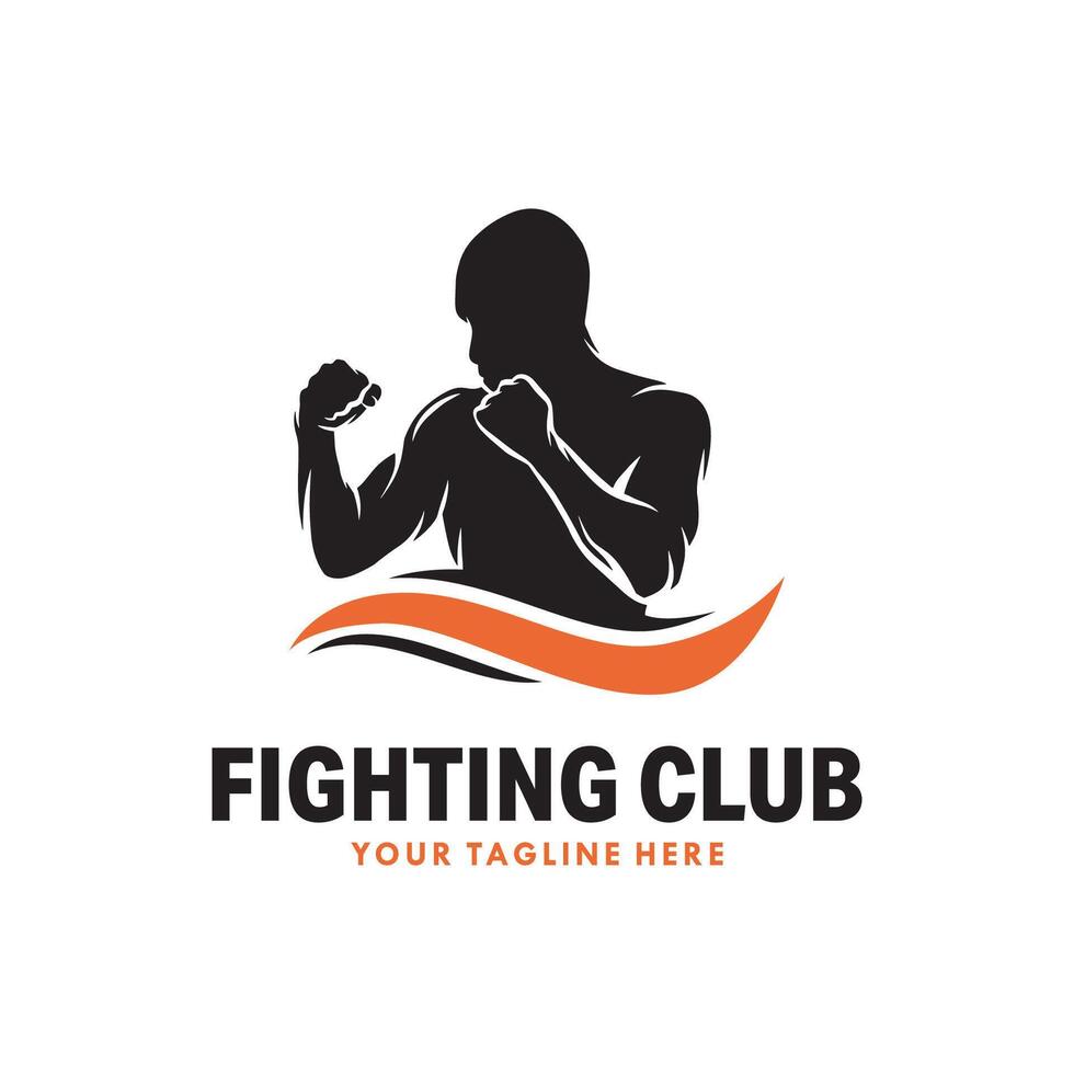 vechten club logo ontwerp sjabloon vector