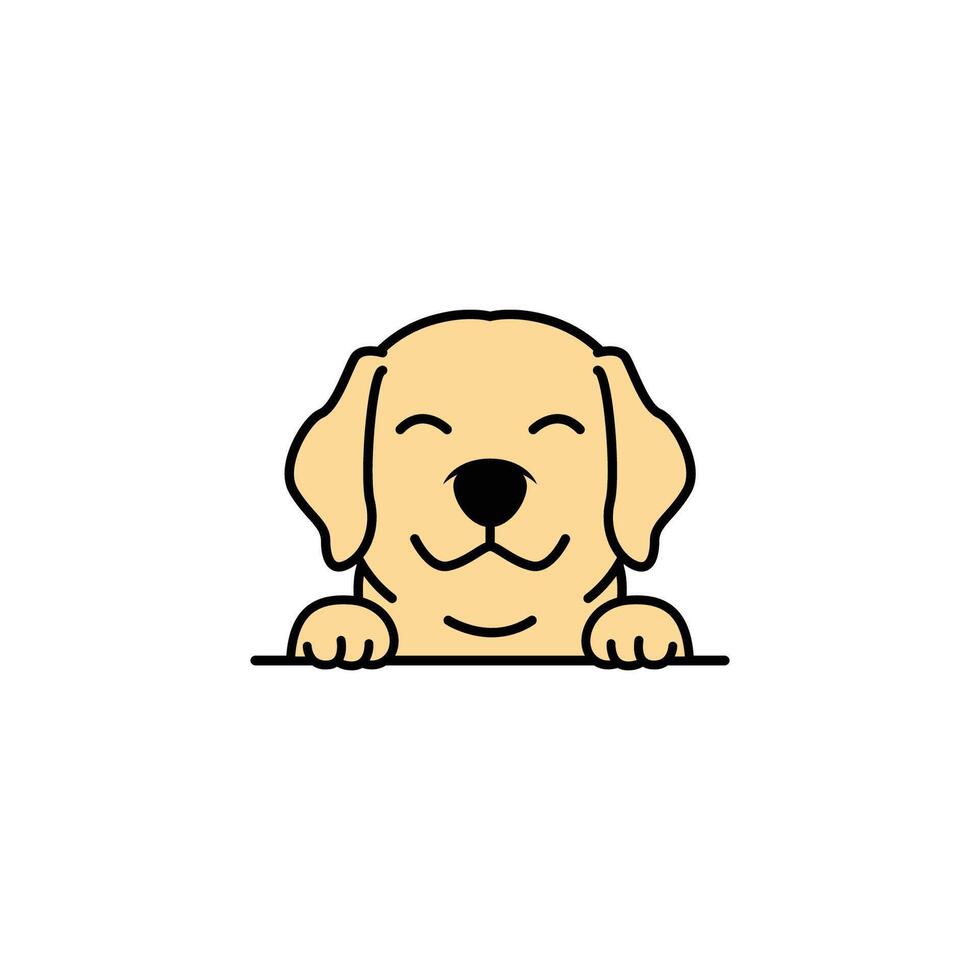 schattig labrador retriever puppy glimlachen tekenfilm, vector illustratie