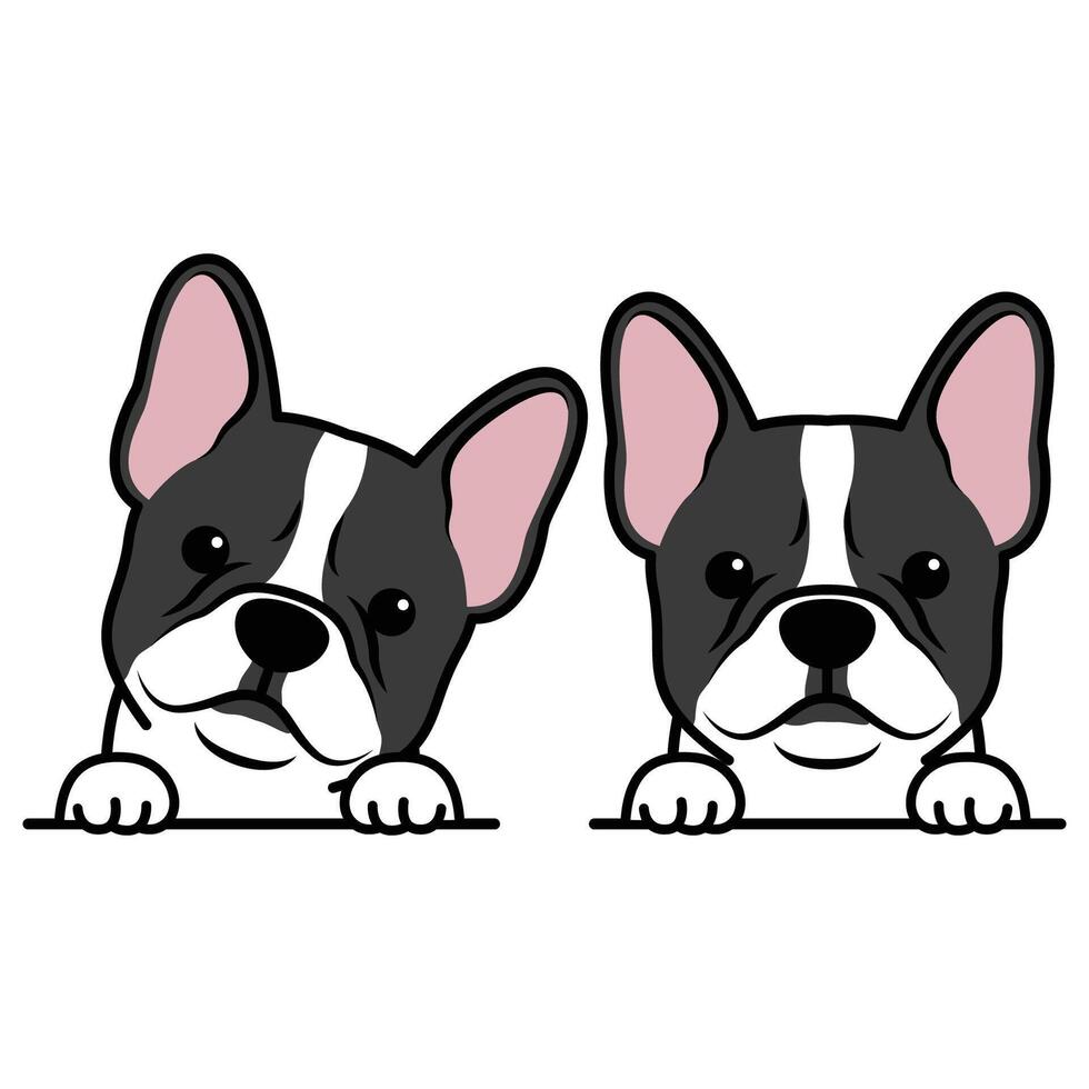 schattige franse bulldog puppy tekenfilm, vectorillustratie vector