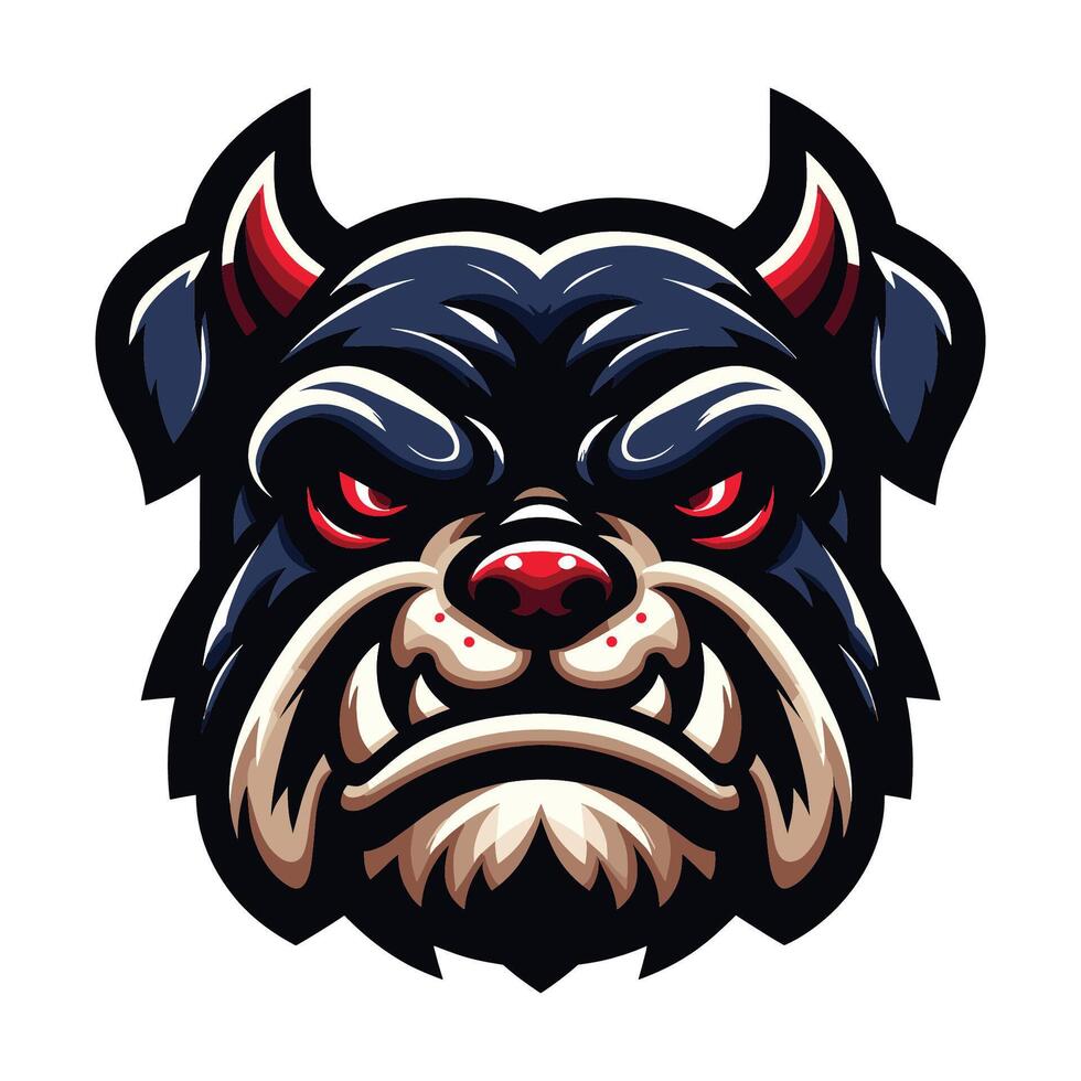 ai gegenereerd dapper dier bulldog hoofd gezicht mascotte ontwerp vector illustratie, logo sjabloon geïsoleerd Aan wit achtergrond