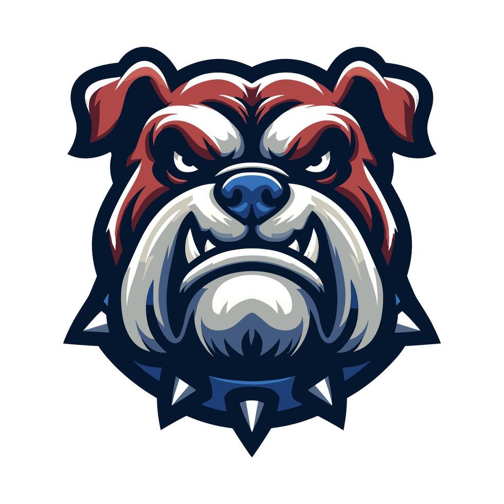 ai gegenereerd dapper dier bulldog hoofd gezicht mascotte ontwerp vector illustratie, logo sjabloon geïsoleerd Aan wit achtergrond