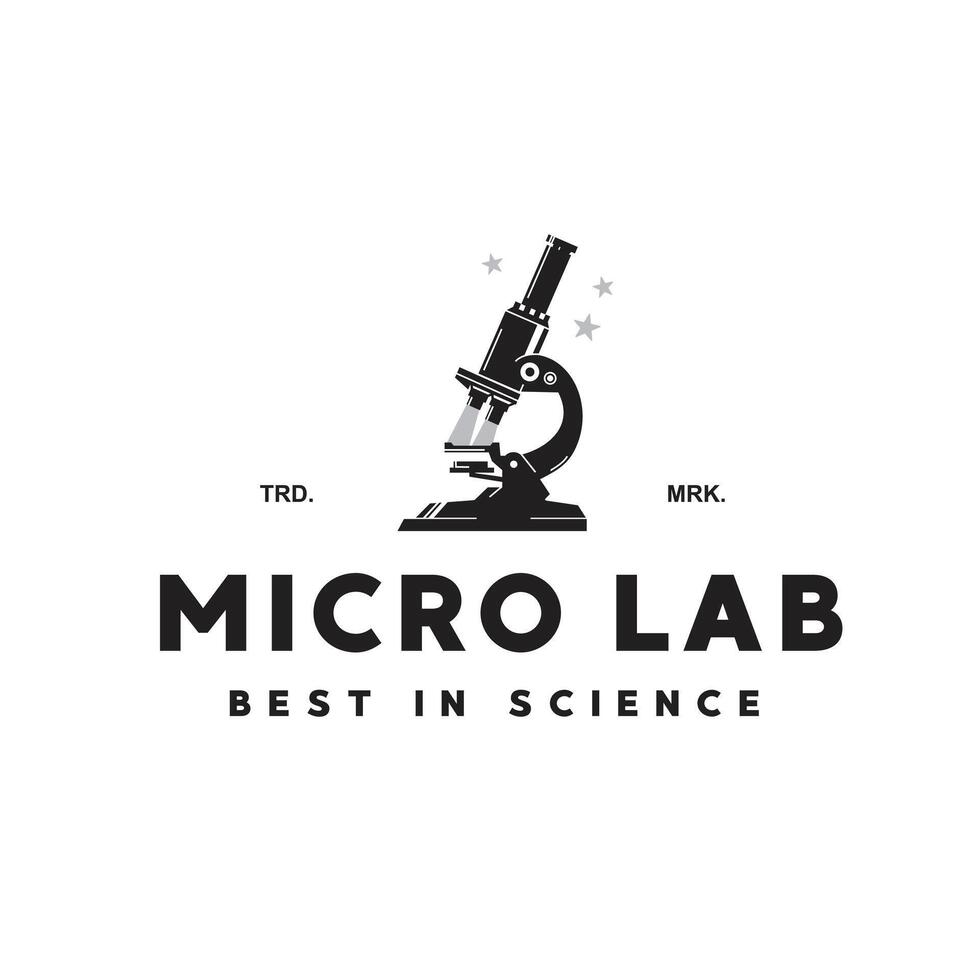 vector illustratie van microscoop logo icoon voor wetenschap en technologie