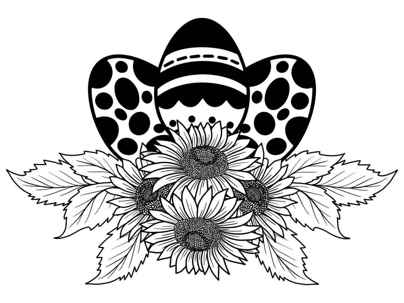 Pasen eieren bloem schets illustratie vector