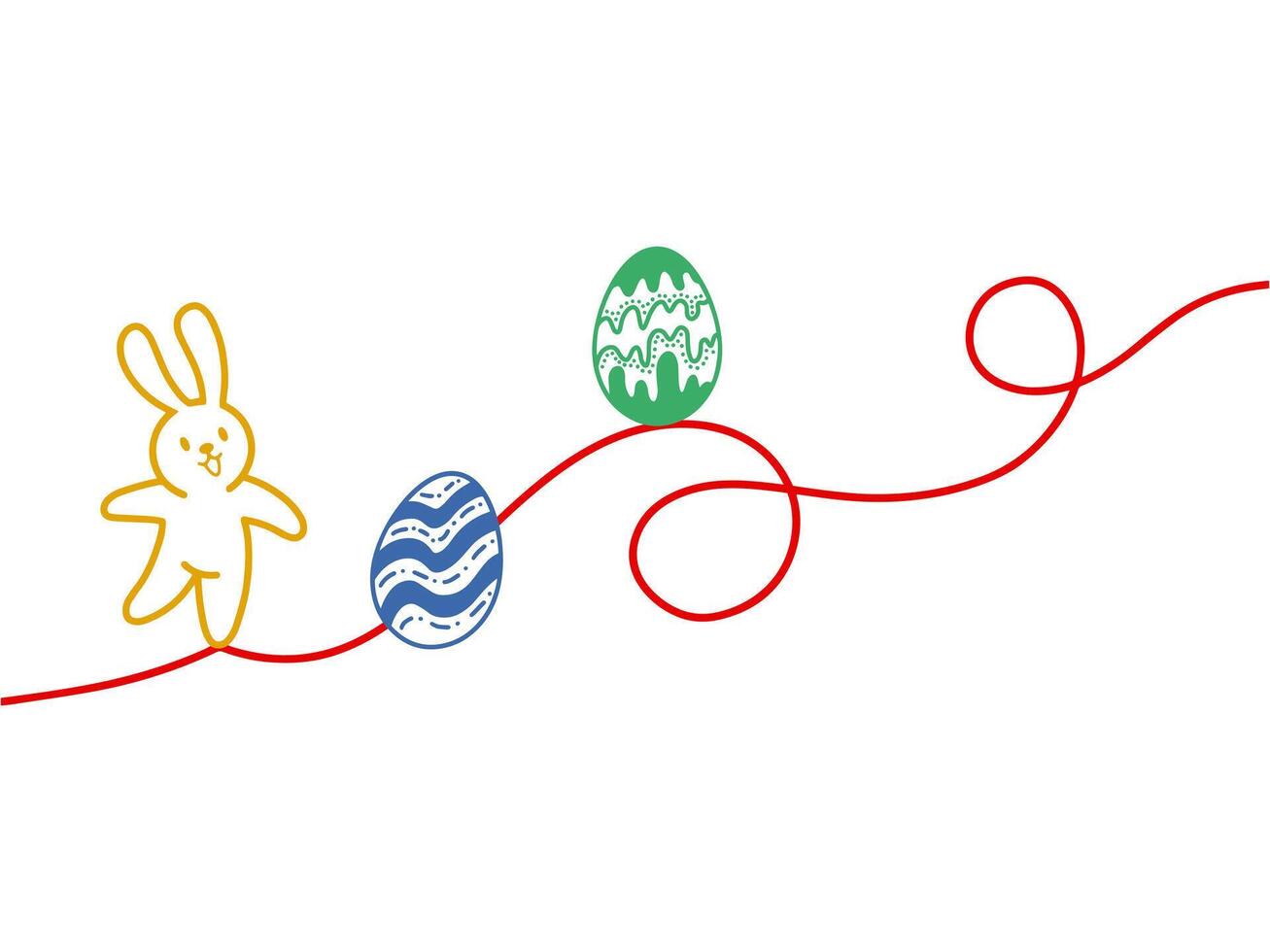 Pasen eieren konijn met lijn vector