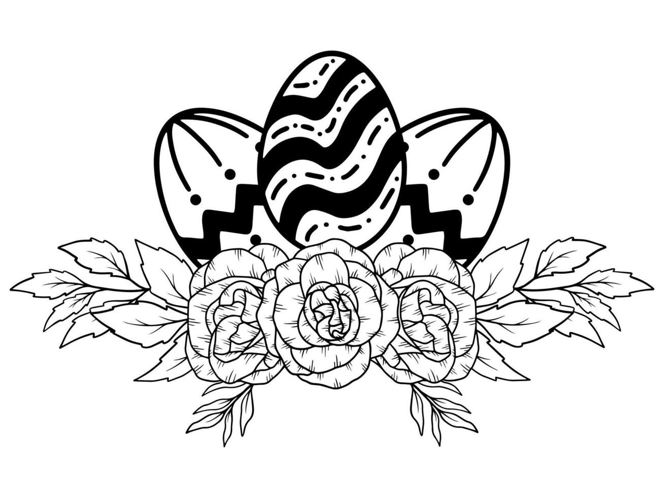 Pasen eieren bloem schets illustratie vector