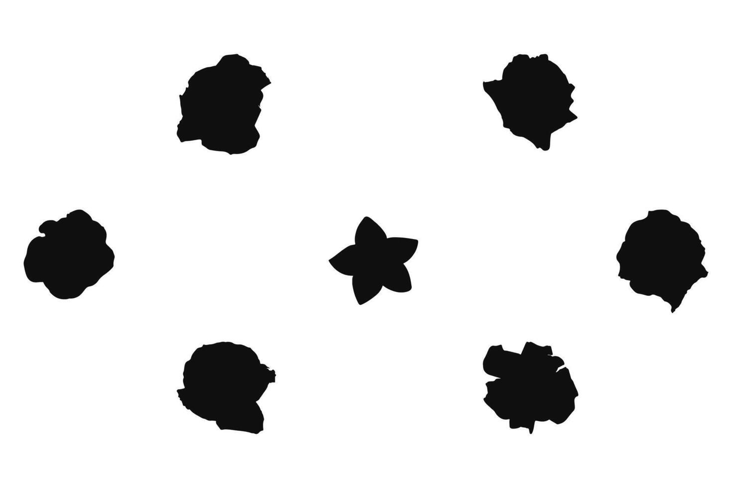 vector illustratie van bloem silhouetten hand- getrokken kransen. schattig tekening bloemen decoratie kader set. vector kunst, pictogrammen, zwart kleur Aan wit achtergrond. logo, behang.