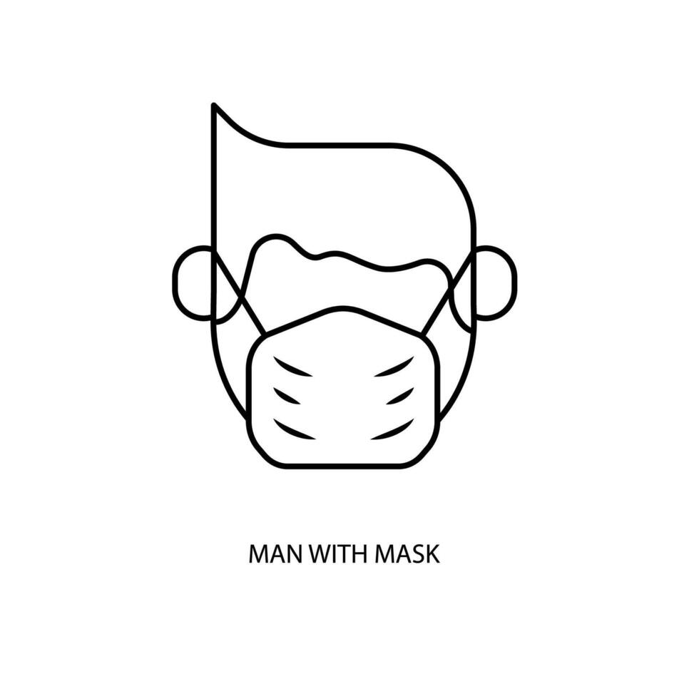 Mens met masker concept lijn icoon. gemakkelijk element illustratie. Mens met masker concept schets symbool ontwerp. vector