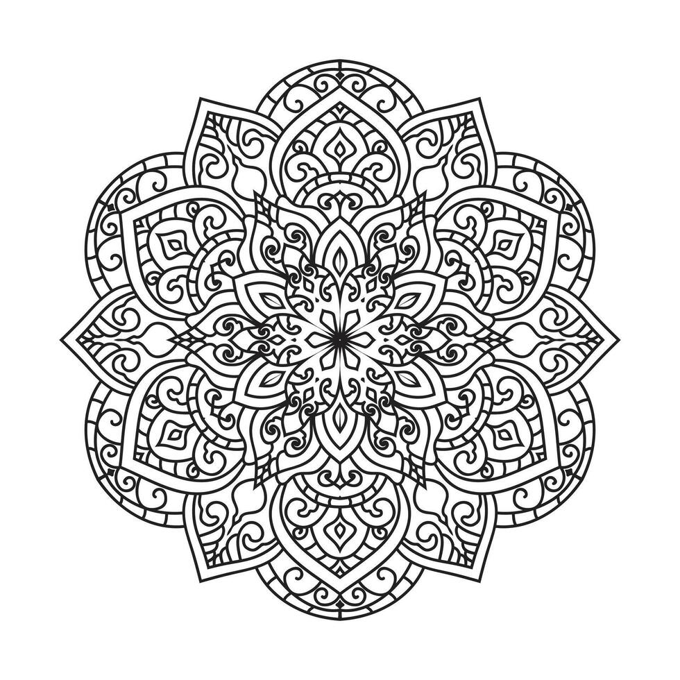 schets mandala voor kleur boek decoratief ronde ornament vector