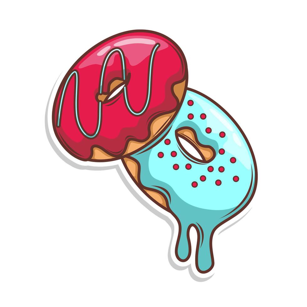 heerlijk donut vector hand- trek illustratie