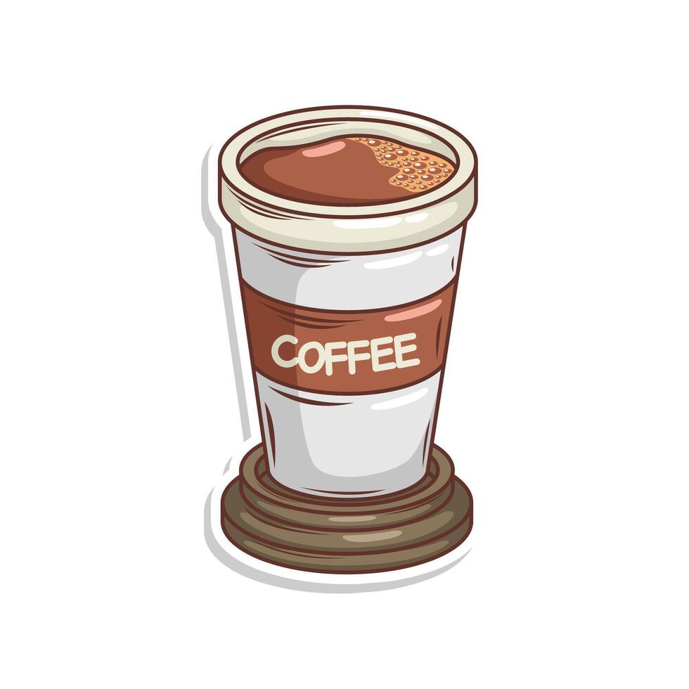 koffie drinken in kop illustratie vector