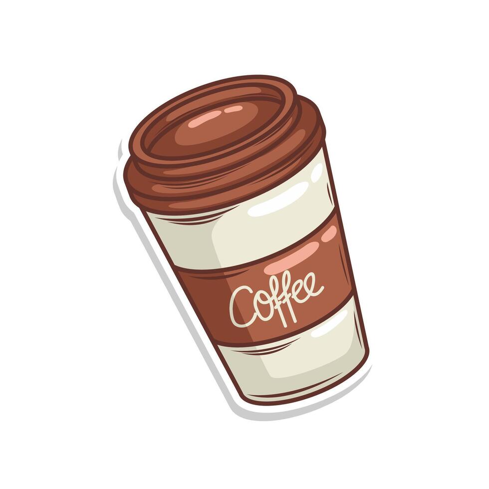 koffie drinken in kop illustratie vector