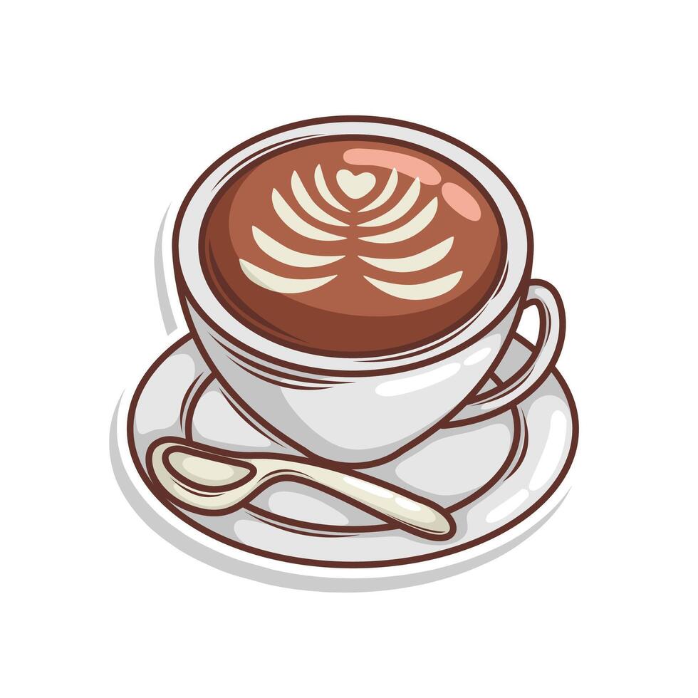 koffie drinken in kop illustratie vector