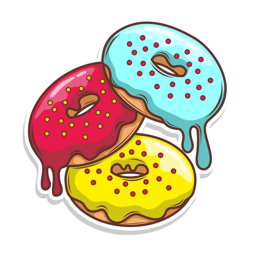 heerlijk donut vector hand- trek illustratie